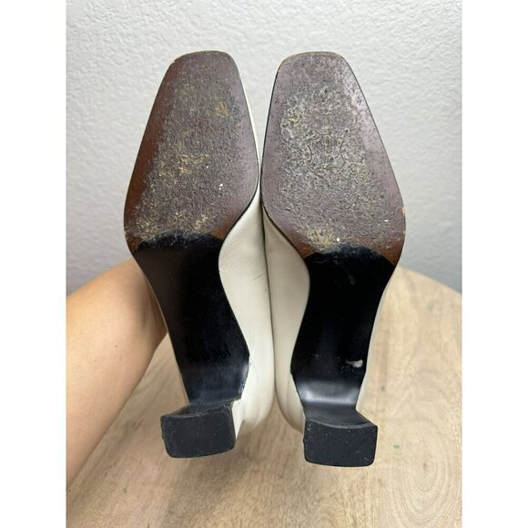 Stuart Weitzman Womens Ivory Leather Heels Size 36.5/6 C (Wide) Vintage - Picture 6 of 9